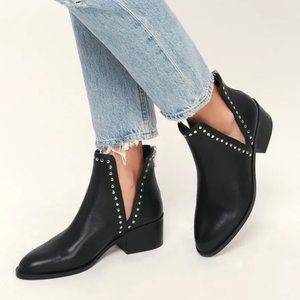 Steve Madden Studded Leather Black Booties